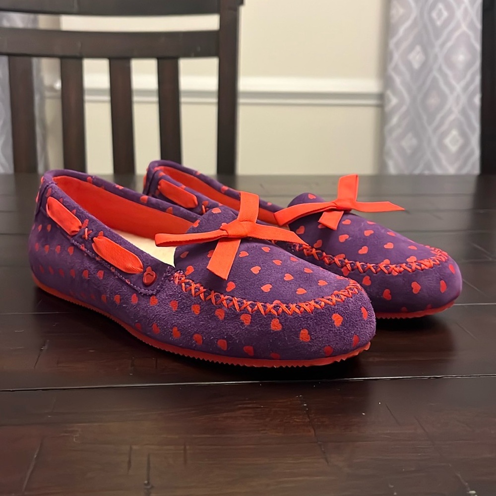 Ugg Australia I Heart Love Slippers Shoes Purple Hearts Valentines Womens Size 6